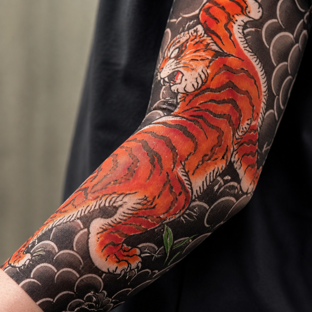 ArborSkin™ – Manchon de Protection Solaire UPF 50+ avec Imprimé Tatouage Japonais