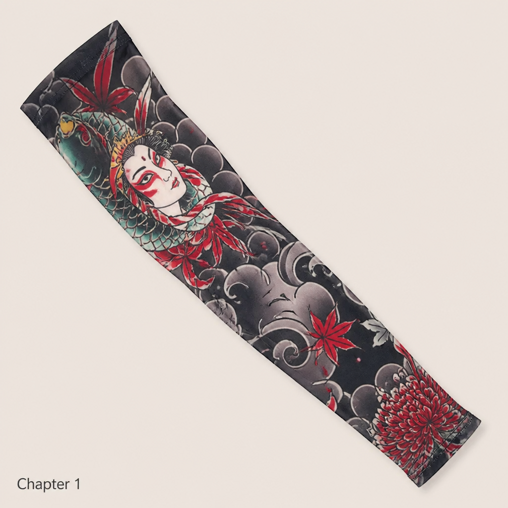 ArborSkin™ – Manchon de Protection Solaire UPF 50+ avec Imprimé Tatouage Japonais