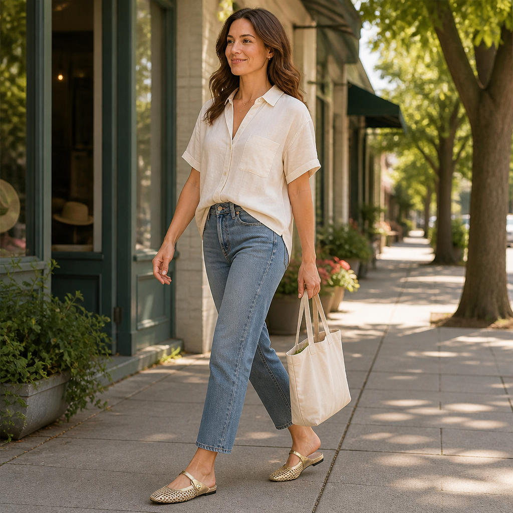 BreezeStep™ – Mules Mary Jane à bout carré tissé à la main