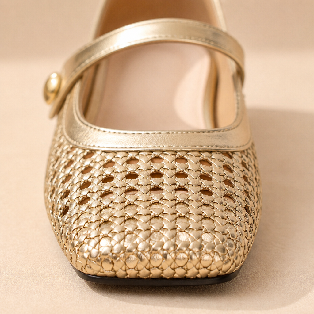 BreezeStep™ – Mules Mary Jane à bout carré tissé à la main
