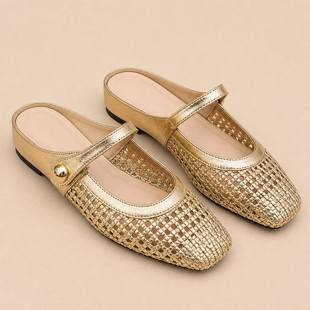 BreezeStep™ – Mules Mary Jane à bout carré tissé à la main