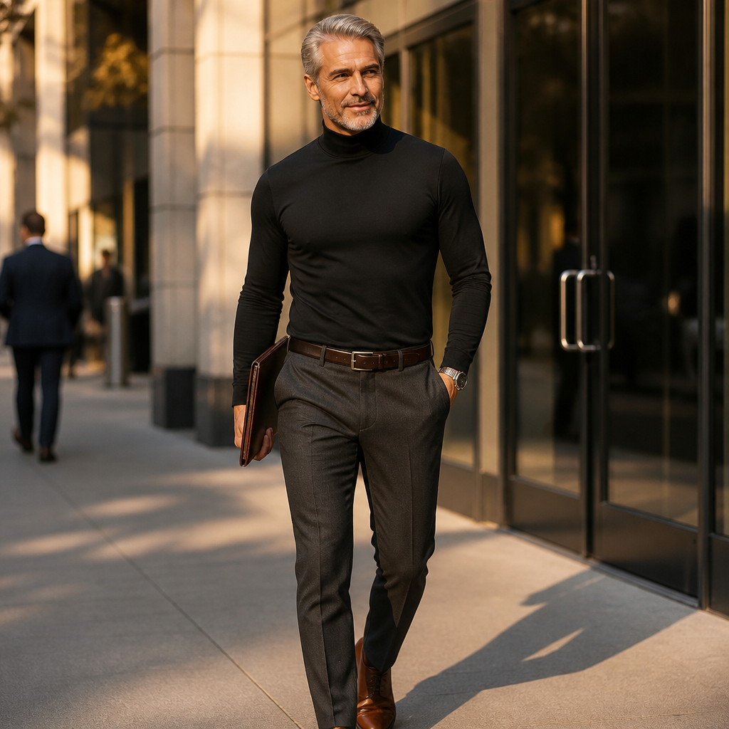 Marsilio™ – Col Roulé Sculptant Ajusté pour Hommes