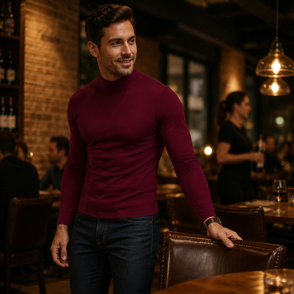 Marsilio™ – Col Roulé Sculptant Ajusté pour Hommes