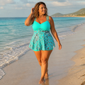 OceaniAura™ – Robe de bain Tankini fluide à motif paisley avec shorts boxers