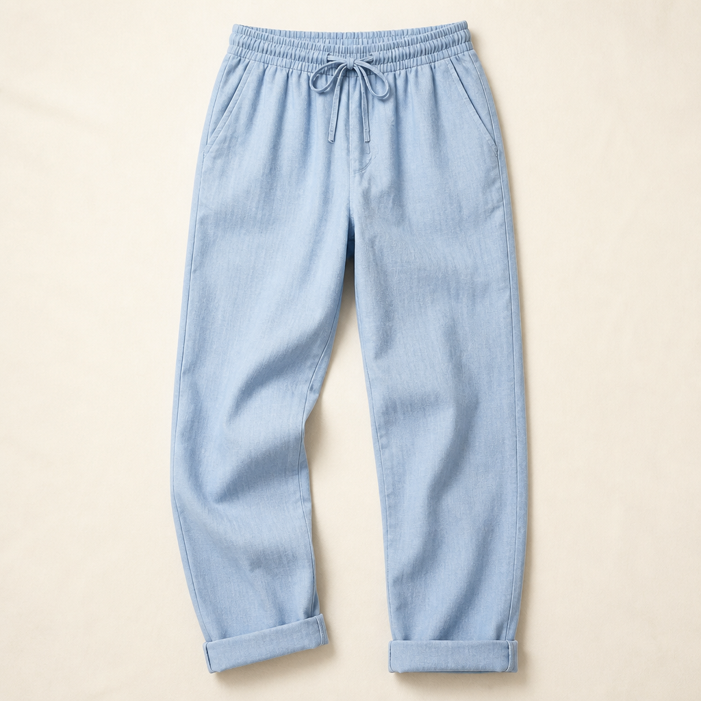 BellaSilk™ – Pantalons Tapered en Coton-Lin Détendus avec Taille Élastique à Cordon