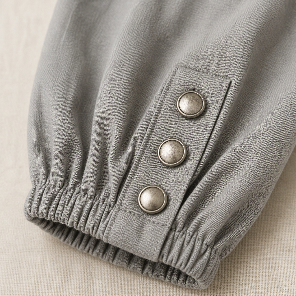 LunaEase™ – Pantalons courts en coton-lin avec ourlet à boutons