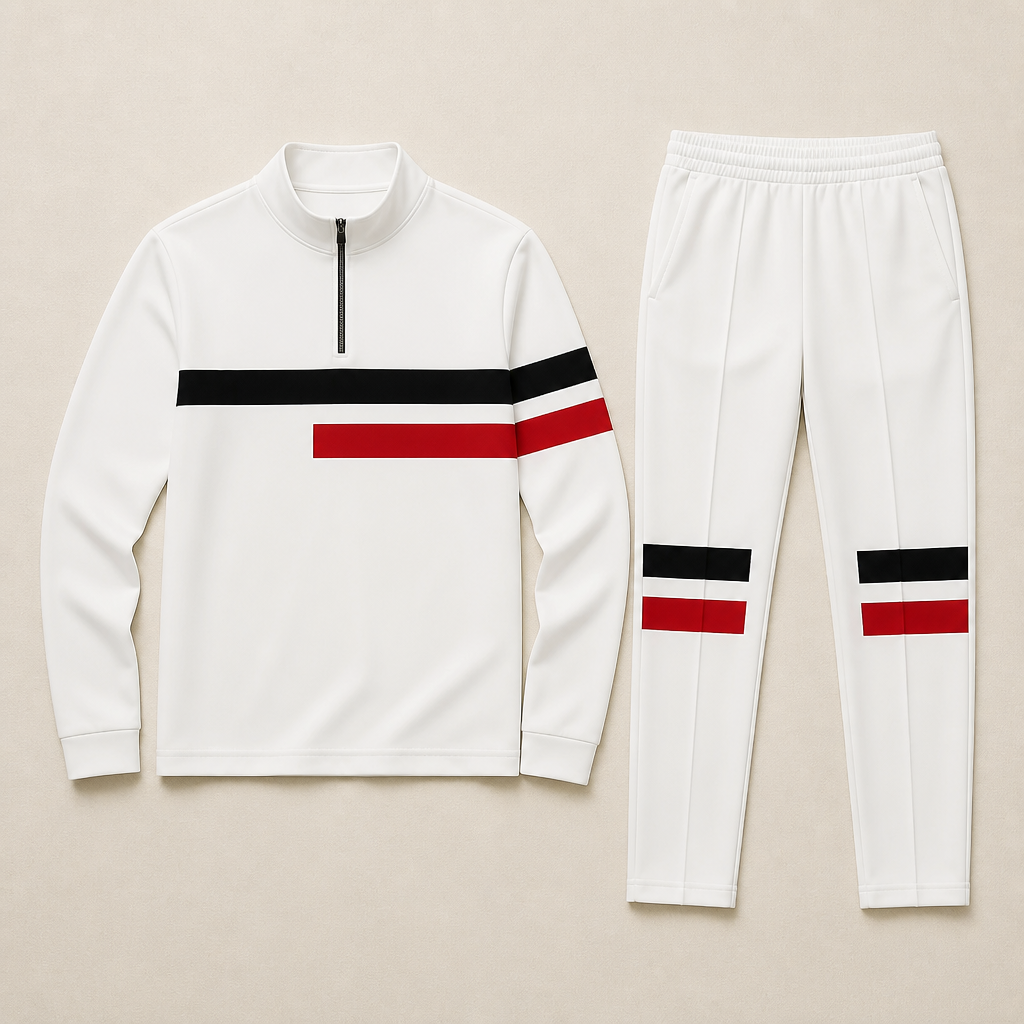 RevitaFit™ – Ensemble Deux Pièces à Coloris Audacieux avec Col Montant à Demi-Zip