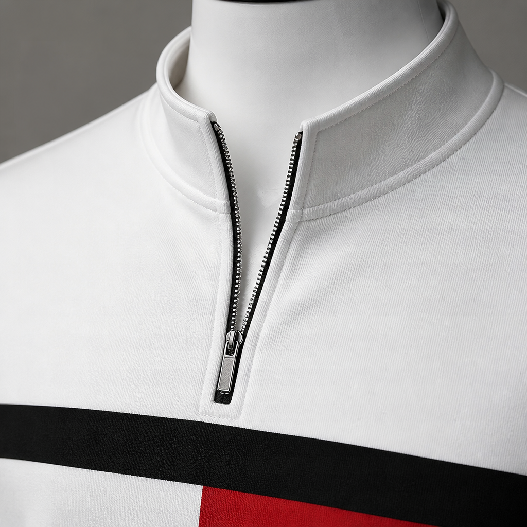 RevitaFit™ – Ensemble Deux Pièces à Coloris Audacieux avec Col Montant à Demi-Zip