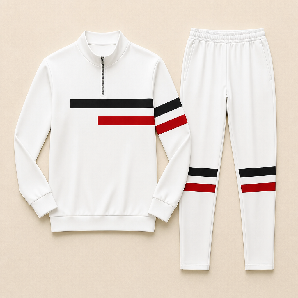 RevitaFit™ – Ensemble Deux Pièces à Coloris Audacieux avec Col Montant à Demi-Zip