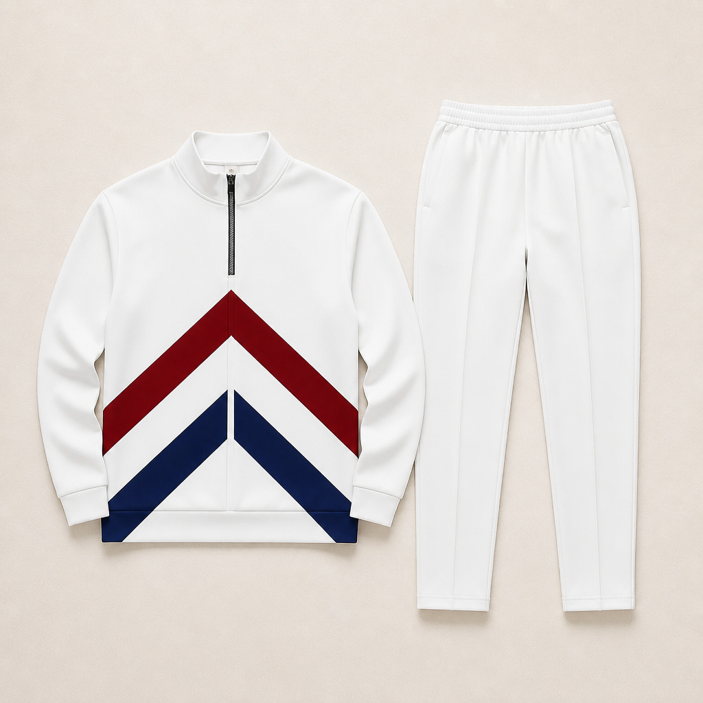 RevitaFit™ – Ensemble Deux Pièces à Coloris Audacieux avec Col Montant à Demi-Zip