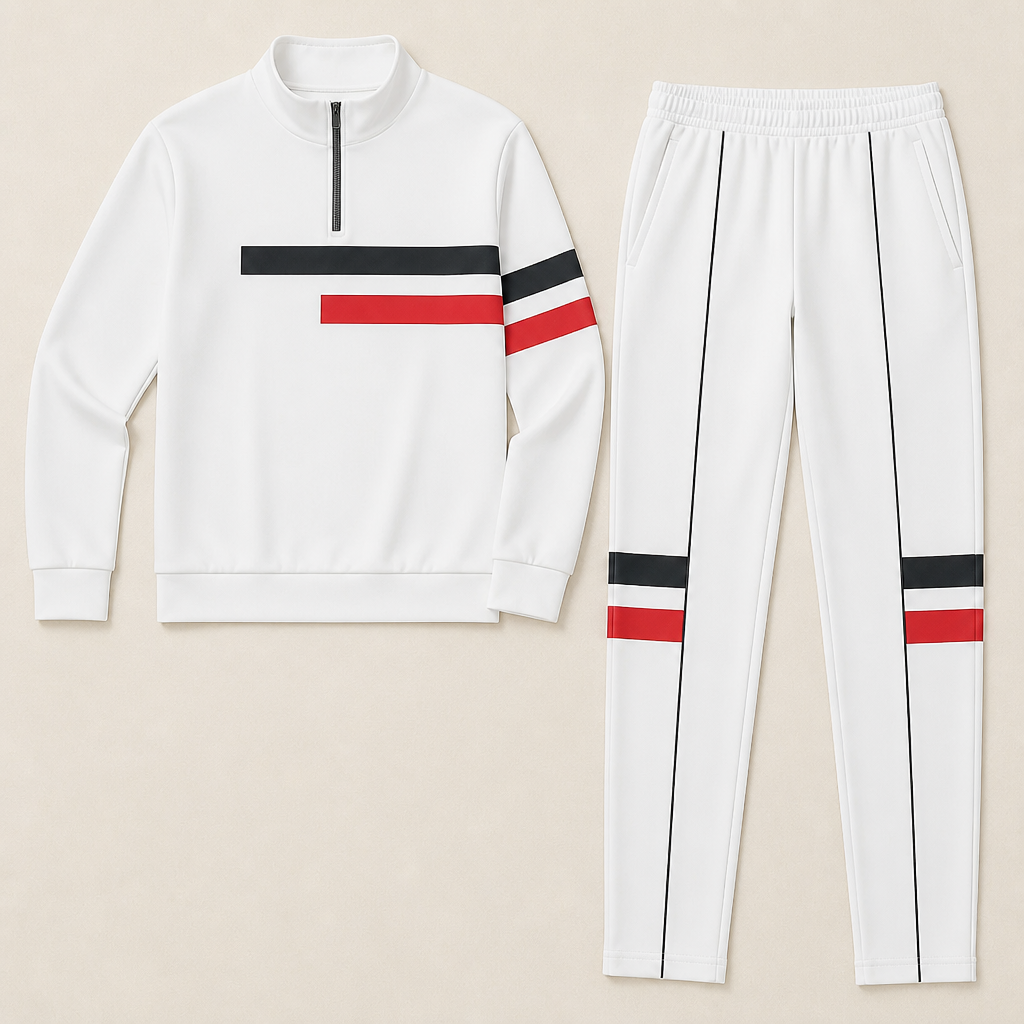 RevitaFit™ – Ensemble Deux Pièces à Coloris Audacieux avec Col Montant à Demi-Zip