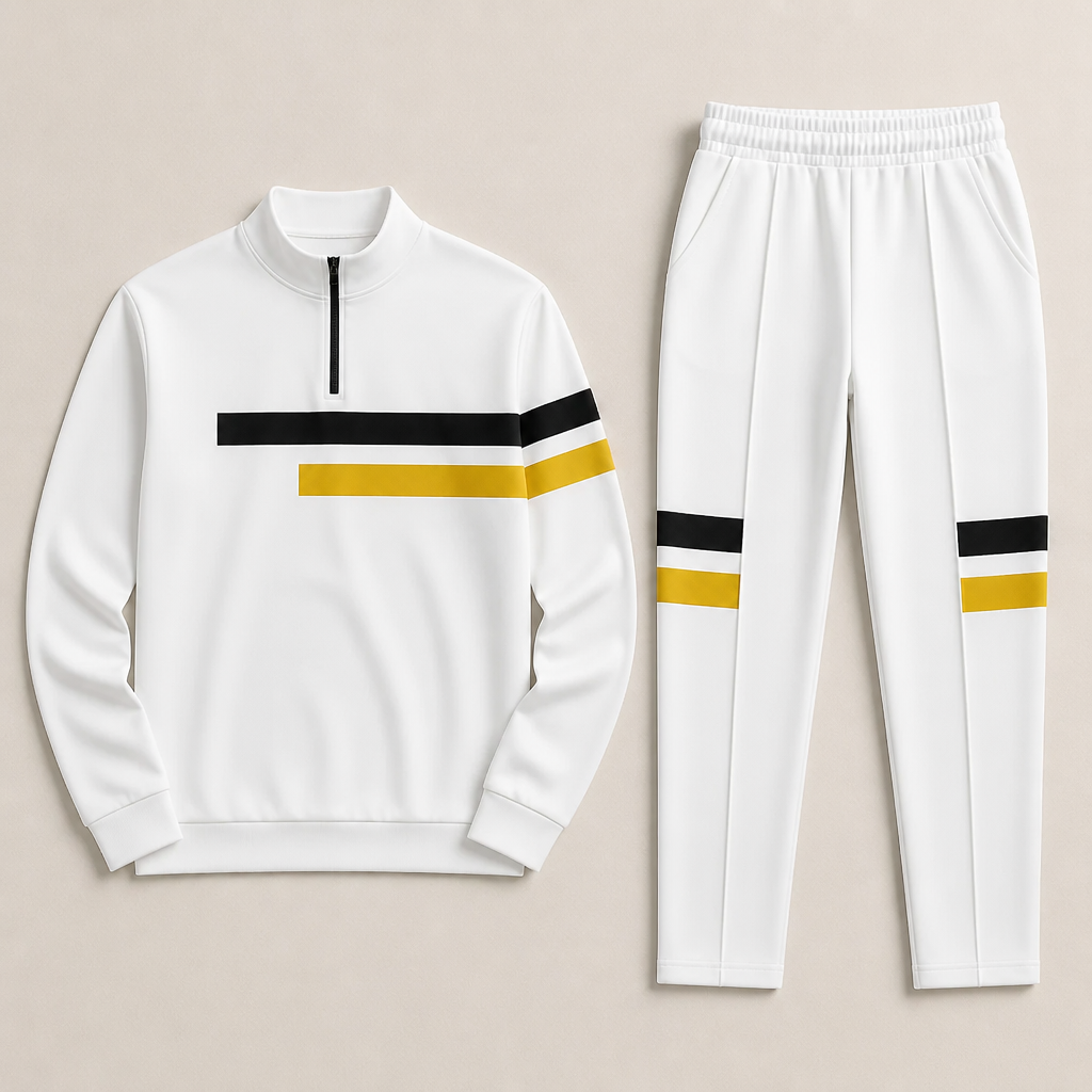 RevitaFit™ – Ensemble Deux Pièces à Coloris Audacieux avec Col Montant à Demi-Zip