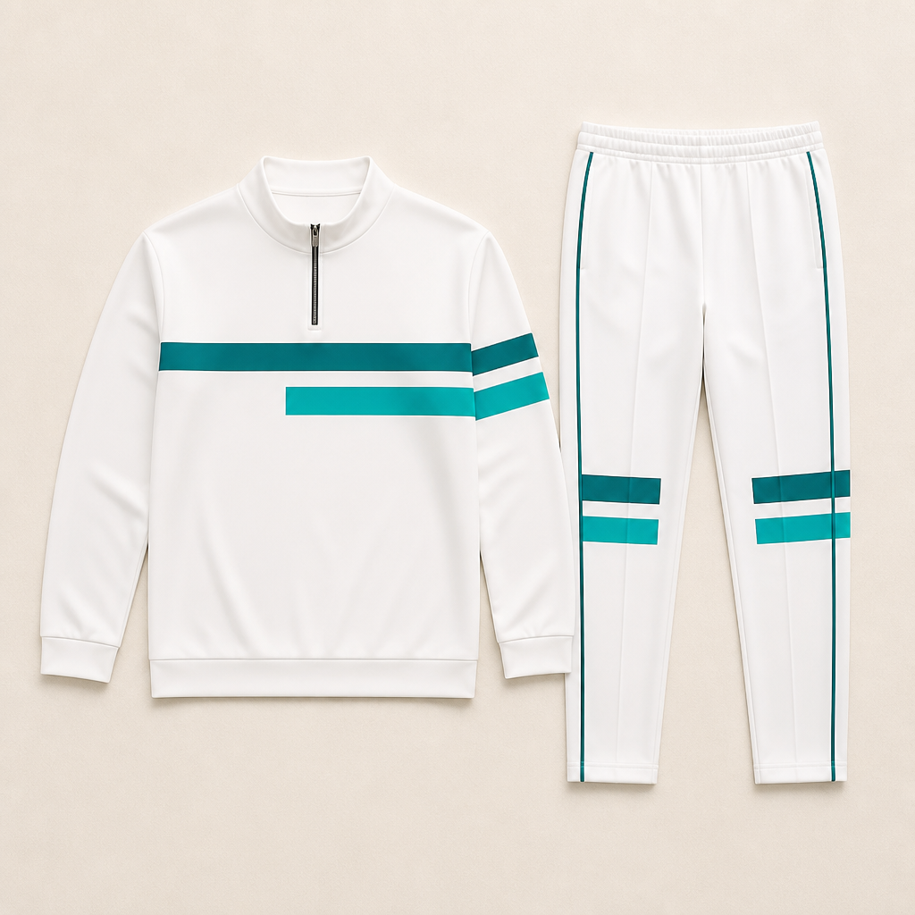 RevitaFit™ – Ensemble Deux Pièces à Coloris Audacieux avec Col Montant à Demi-Zip