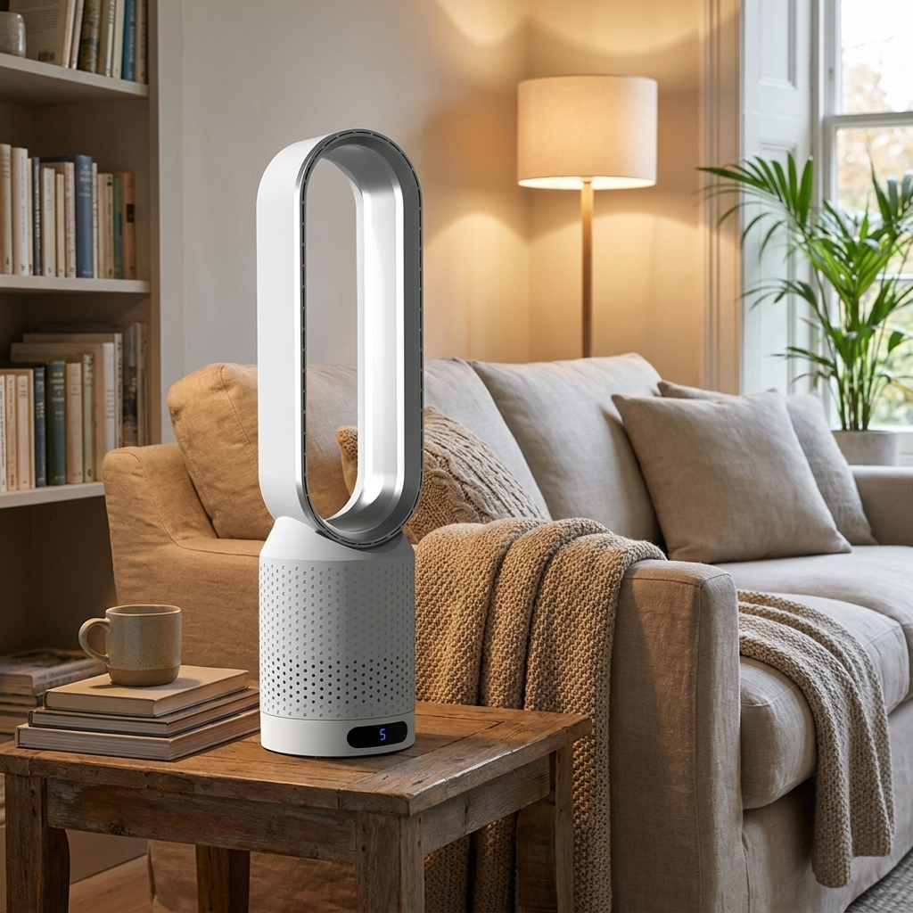 Ventilateur sans pales avec fonction de refroidissement et circulation d'air silencieuse pour chambre à coucher et salon | Sansoti