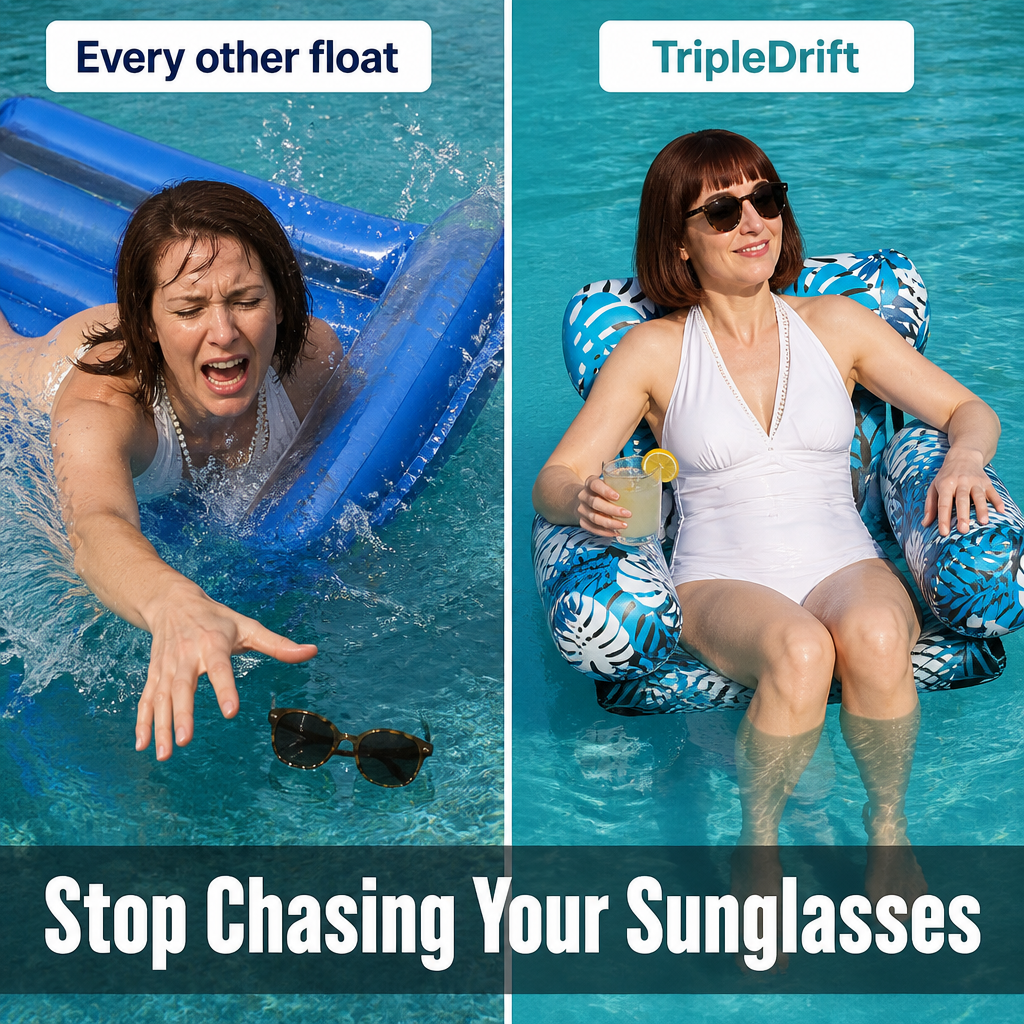 TripleDrift™ — Flottez Comme un Transat, Pas Comme un Canard de Piscine Plat