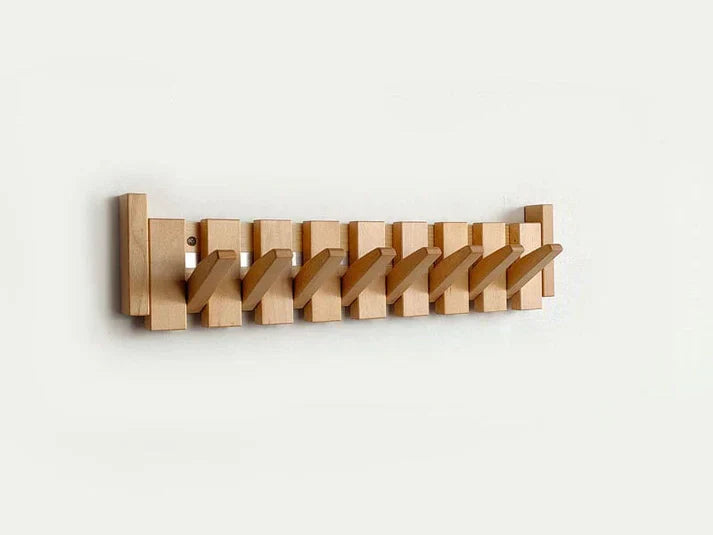 Skanto | Porte-manteau élégant en bois à trois crochets pour piano, rangement de vêtements suspendus