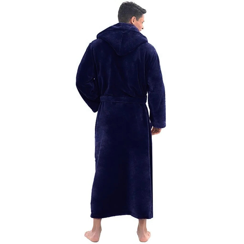 Peignoir en Fleece Doux pour Hommes avec Capuche et Poches