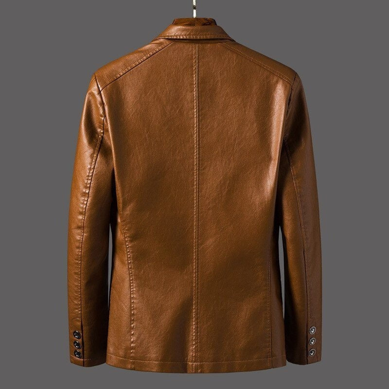 Veste en Cuir au Design Rétro pour Hommes