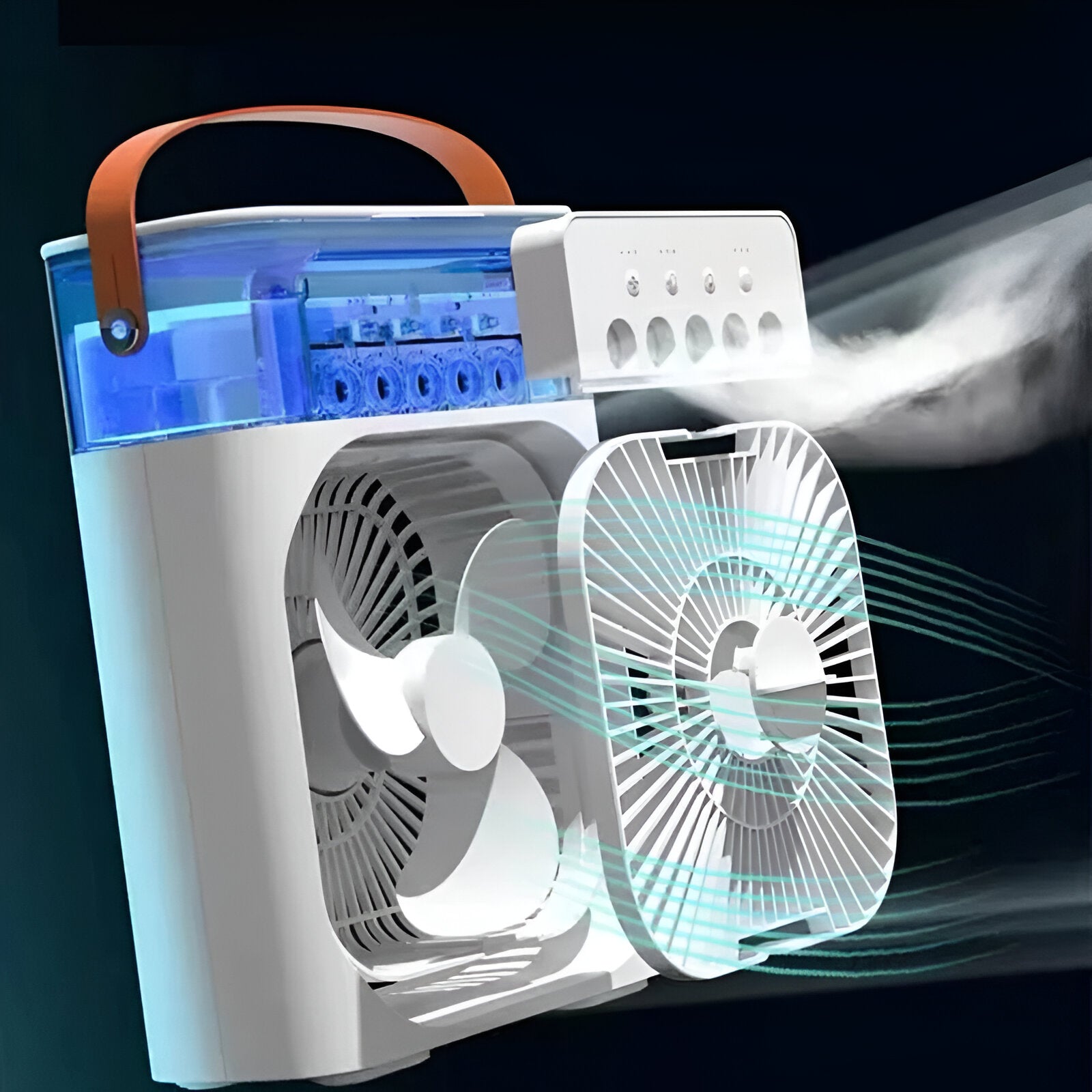 Refroidisseur d'air 3-en-1, Humidificateur & Purificateur d'air – Climatisation portable pour un usage intérieur avec lumière LED