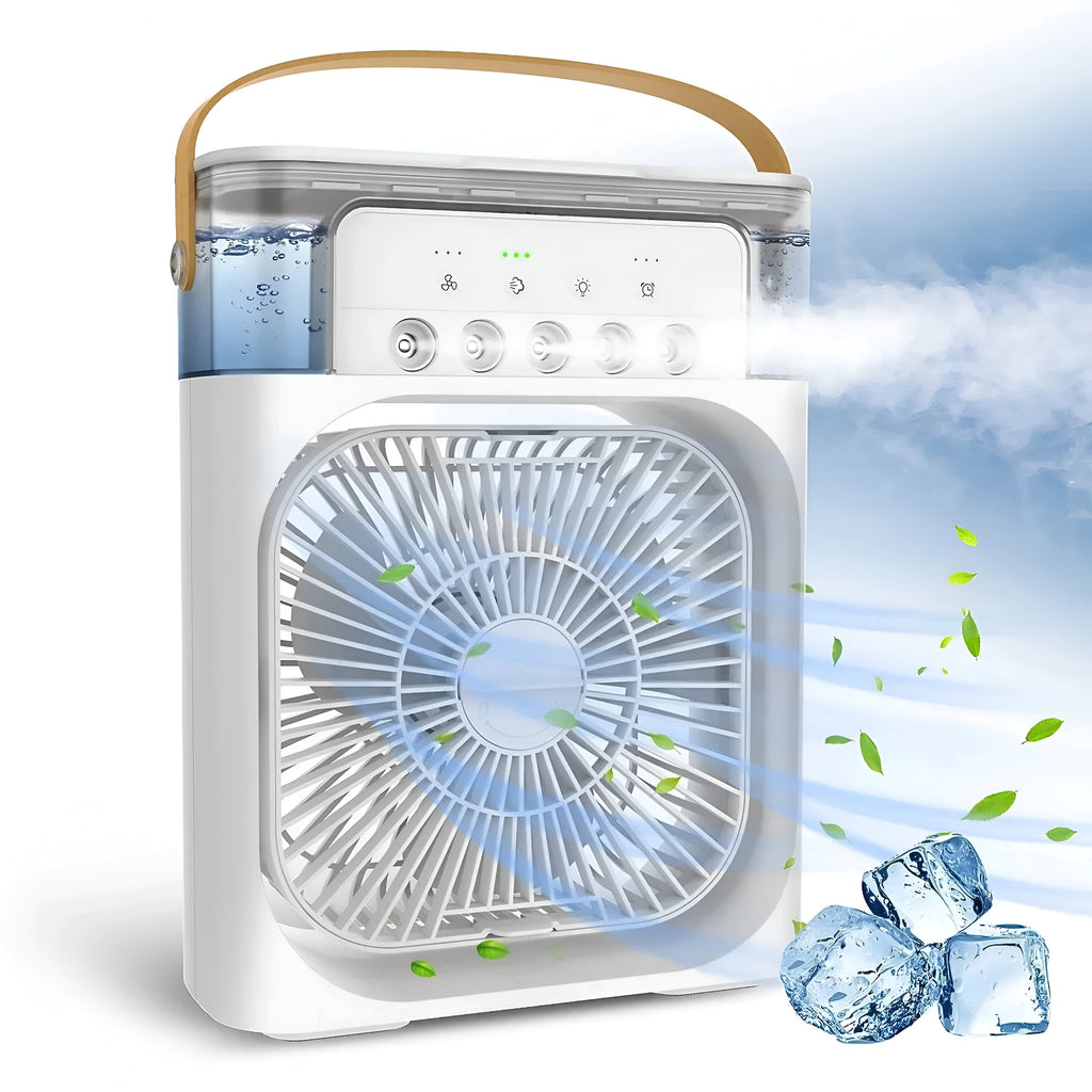 Refroidisseur d'air 3-en-1, Humidificateur & Purificateur d'air – Climatisation portable pour un usage intérieur avec lumière LED