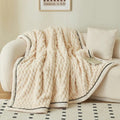 Couverture en Fleece Sherpa avec Design Bulle – Douce Couverture Chaude pour Canapé et Chambre