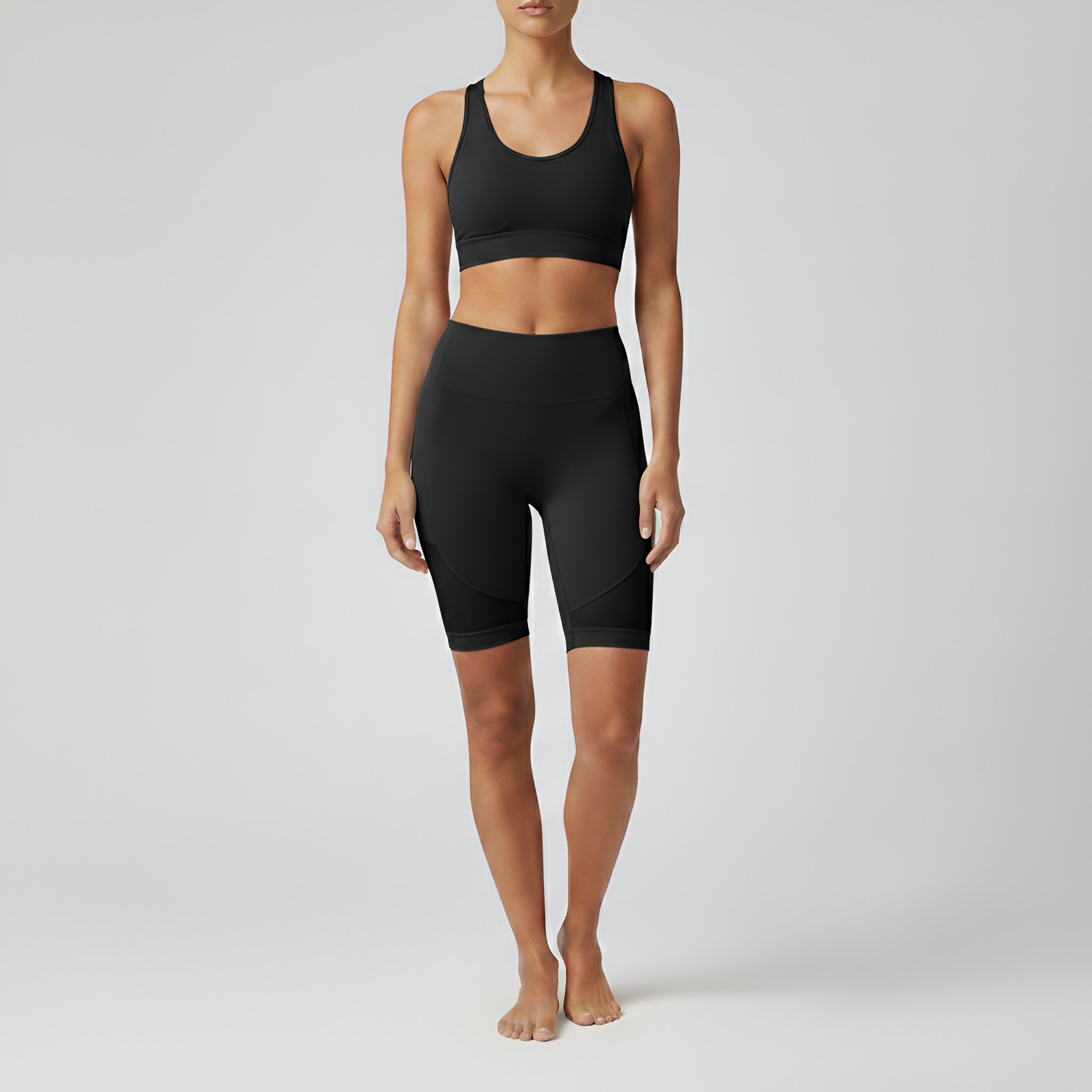 Ensemble Haut et Short Biker Luxe Femme Ajustement Performance