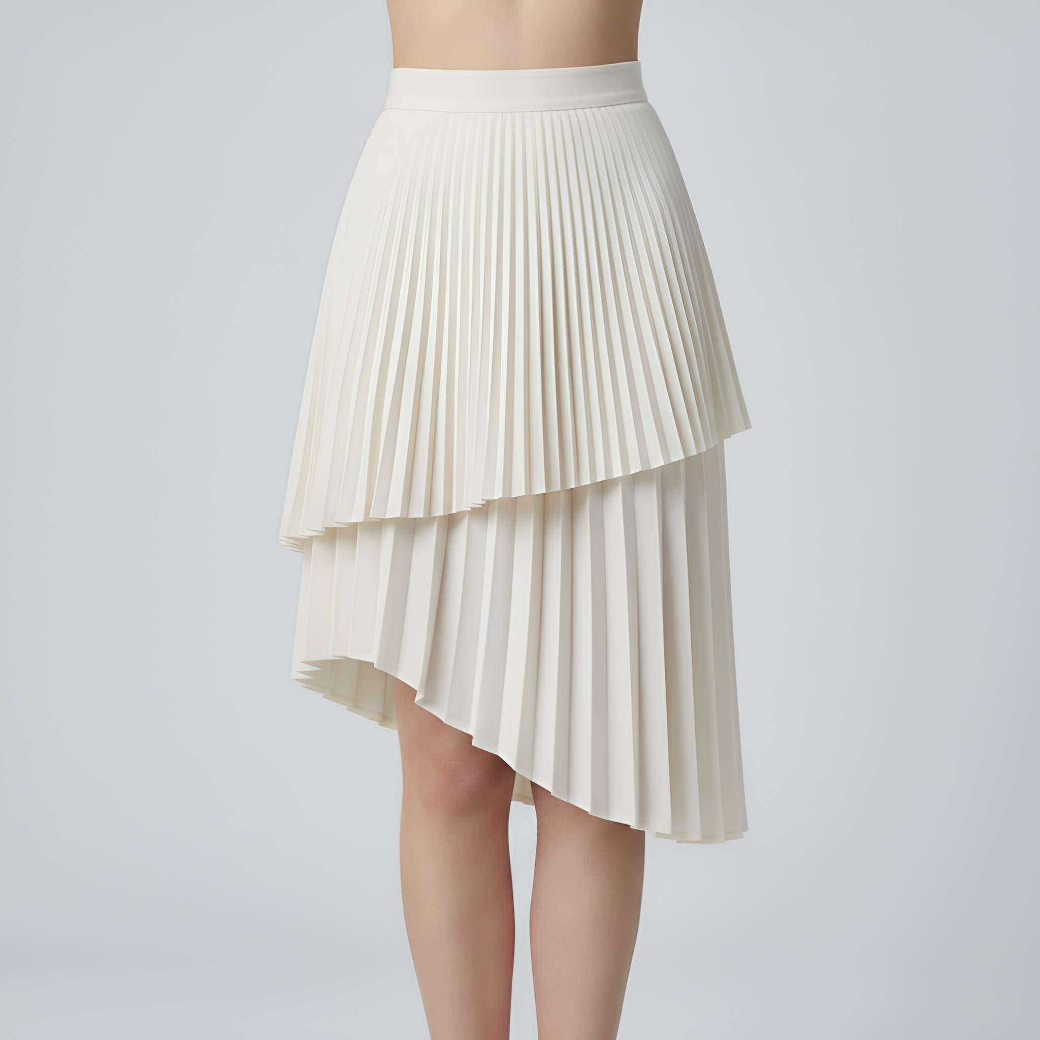 Jupe Plissée Longue Taille Haute Femme