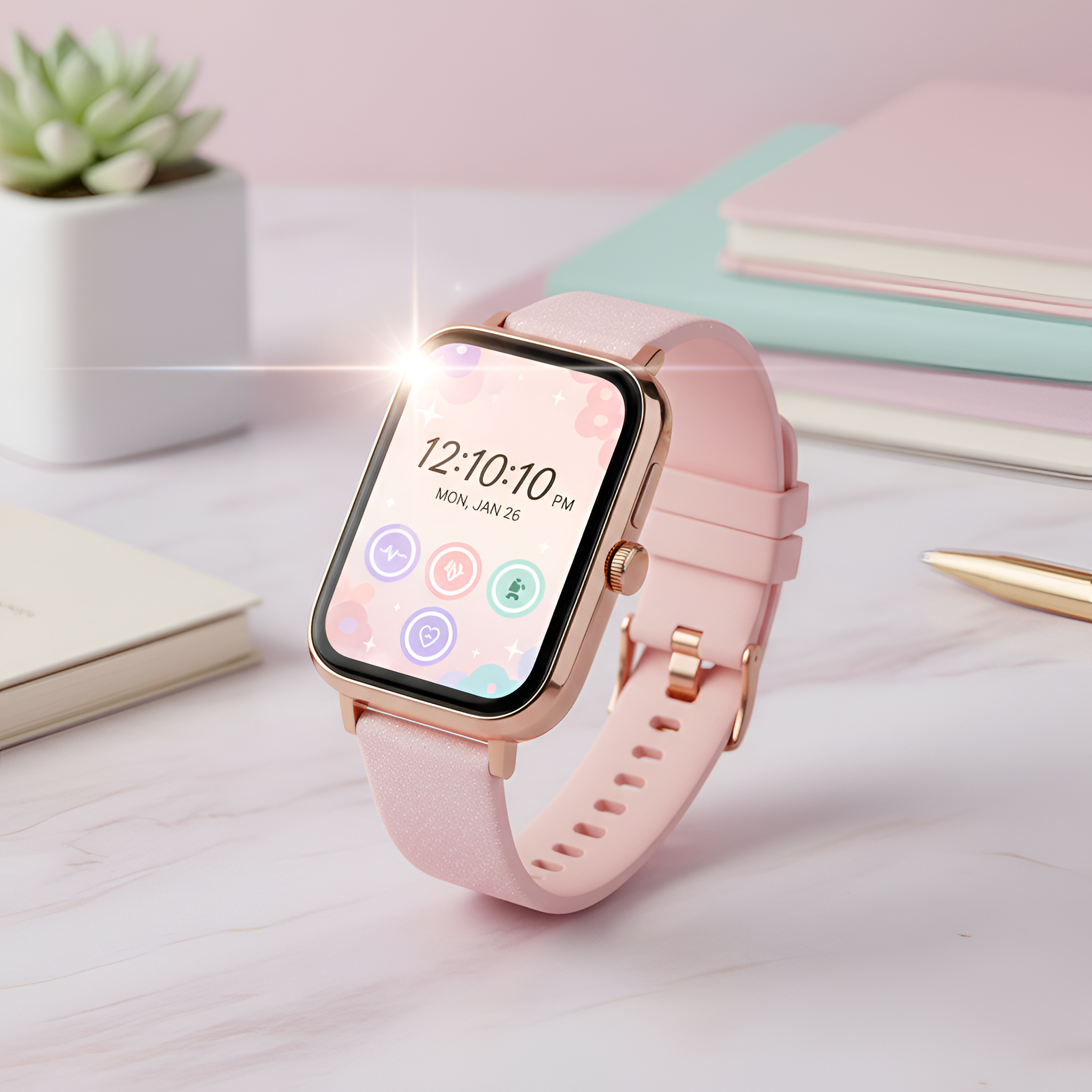 Montre connectée féminine élégante et mince pour le fitness