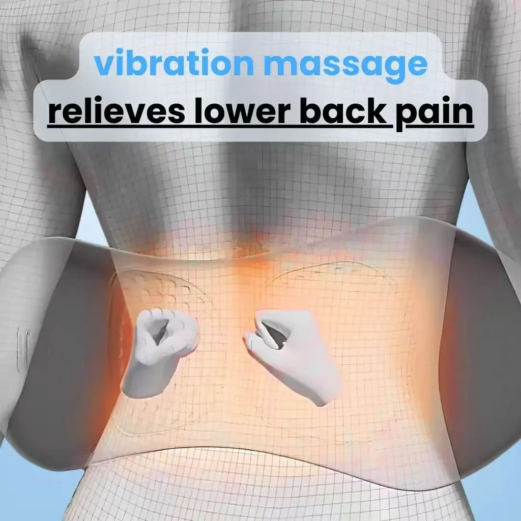 Skanto | Appareil de massage du dos avec chaleur et vibration, soutien du dos pour soulagement de la sciatique, douleur lombaire et correction de la posture – Thérapie à domicile 3-en-1