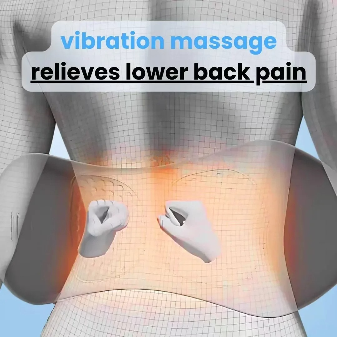 Skanto | Appareil de massage du dos avec chaleur et vibration, soutien du dos pour soulagement de la sciatique, douleur lombaire et correction de la posture – Thérapie à domicile 3-en-1