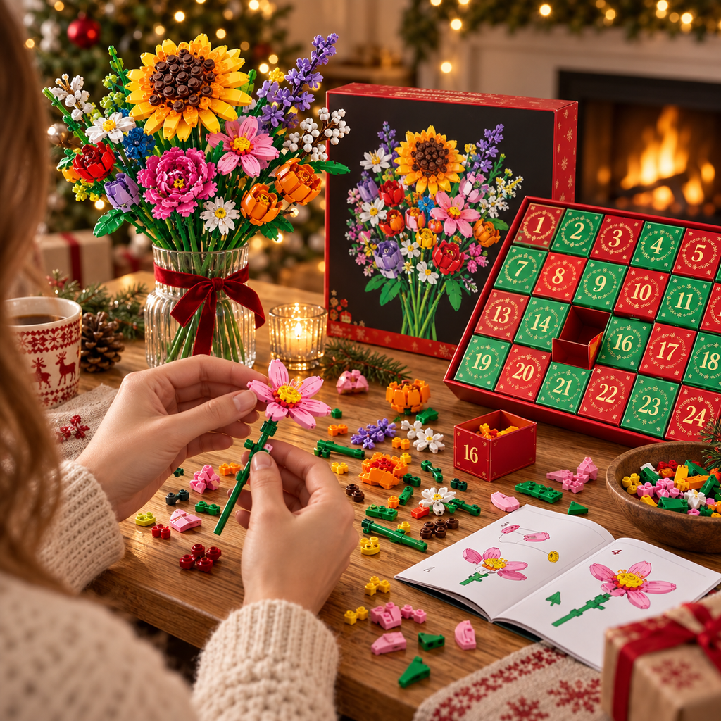 Calendrier de l'Avent "Bloom & Build" – Créez votre propre bouquet de Noël magique