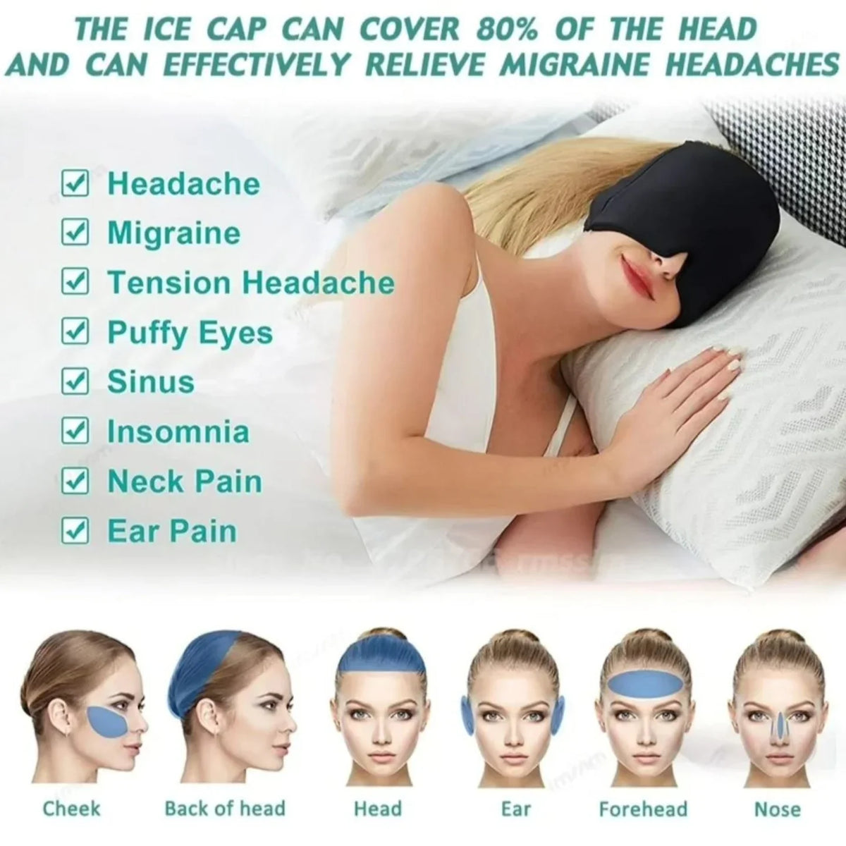 CalmBreeze™ Bonnet de Soulagement des Migraines — Évitez la Douleur Écrasante et Trouvez un Calme Instantané