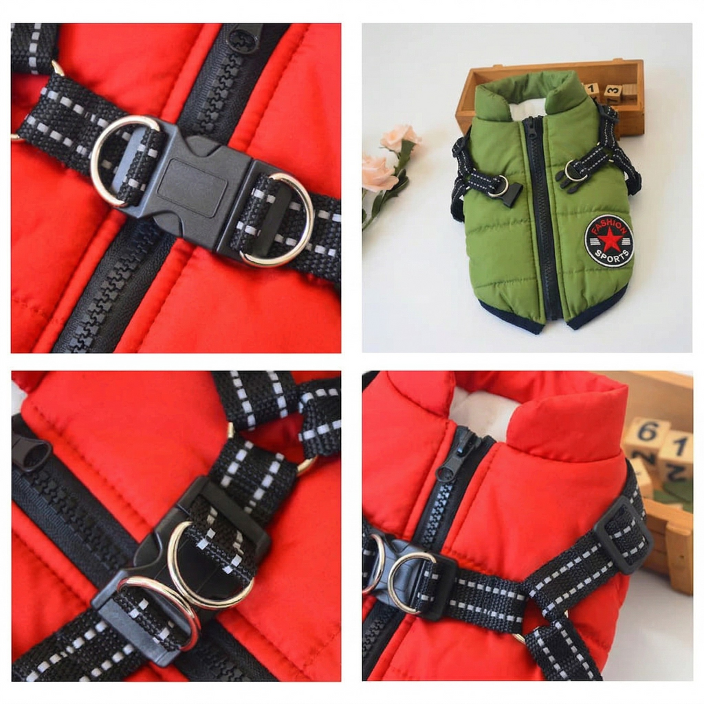 Manteau de Pluie Réfléchissant pour Chien avec Harnais
