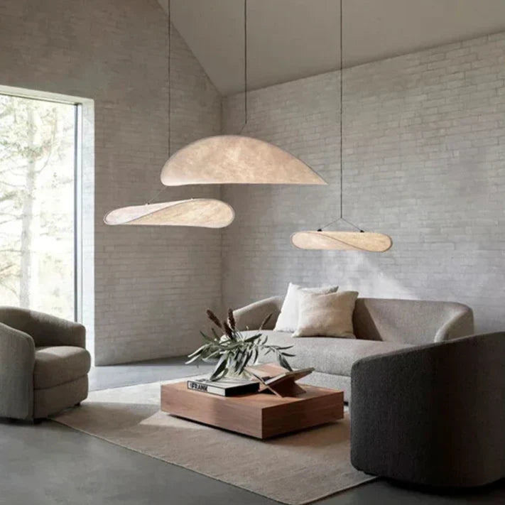 Chandelier en Soie Japonaise Fait Main avec Design Élégant