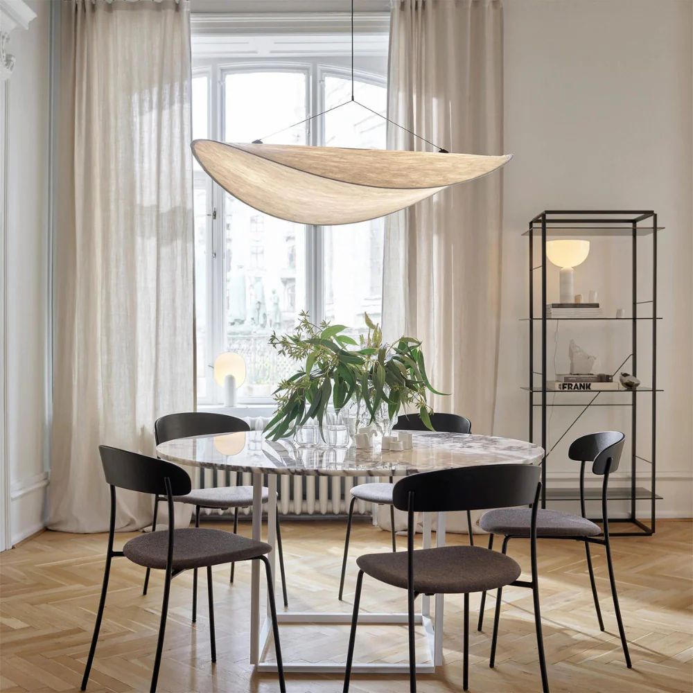 Chandelier en Soie Japonaise Fait Main avec Design Élégant