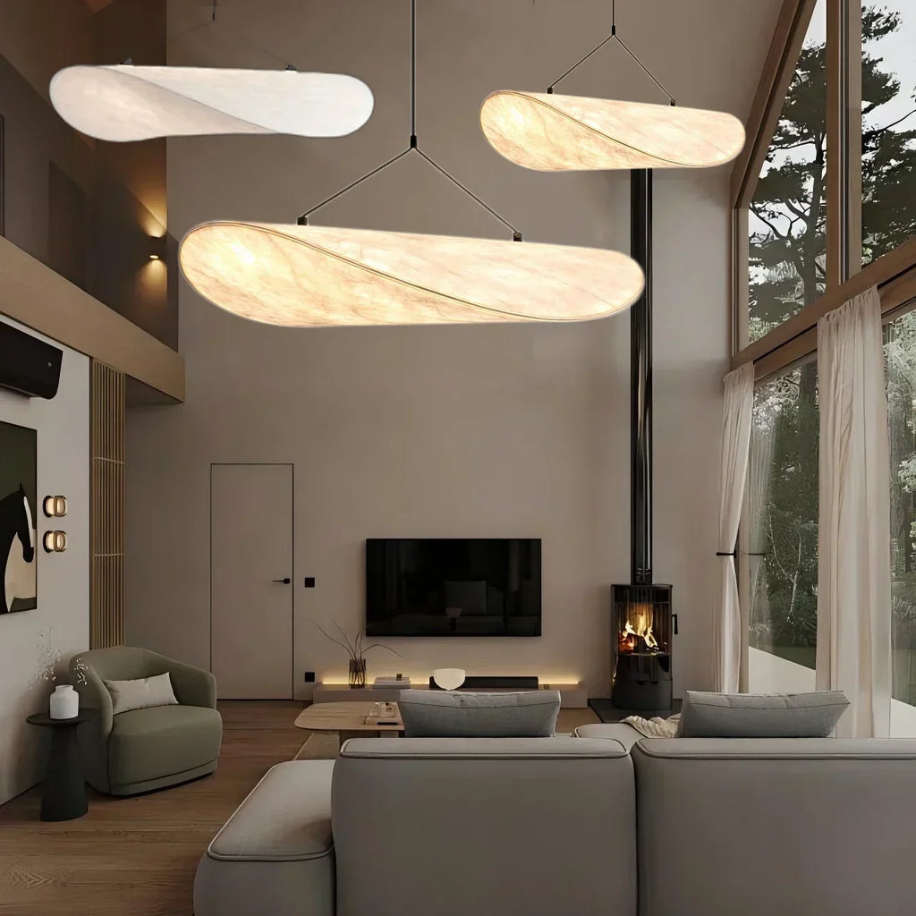 Chandelier en Soie Japonaise Fait Main avec Design Élégant