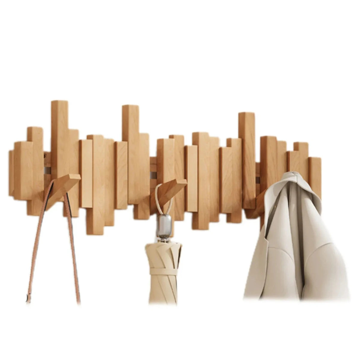 Porte-manteau style piano - Noyer/Hêtre - Design élégant