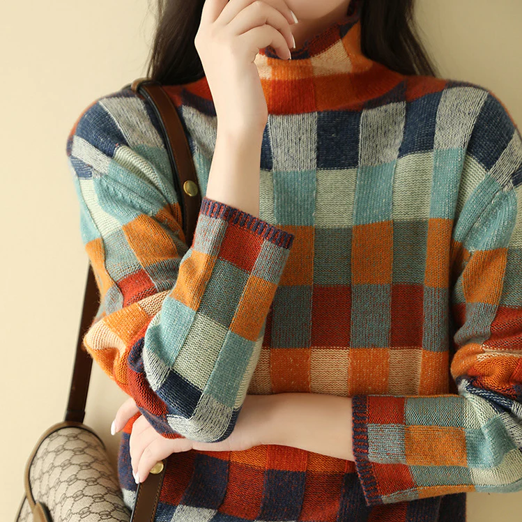 Pull en cachemire à col roulé luxueux d'automne - Aurora