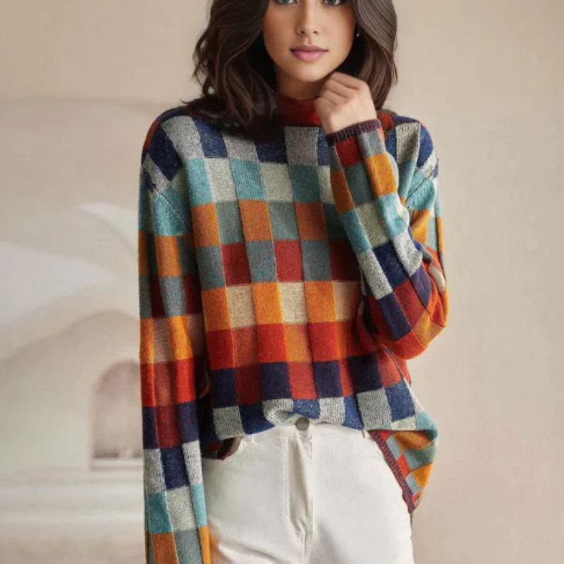 Pull en cachemire à col roulé luxueux d'automne - Aurora