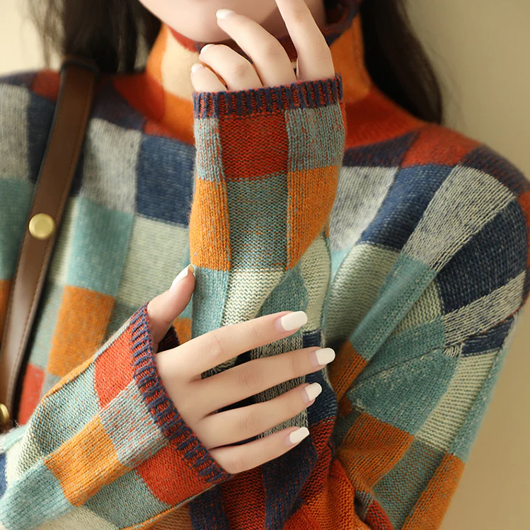 Pull en cachemire à col roulé luxueux d'automne - Aurora