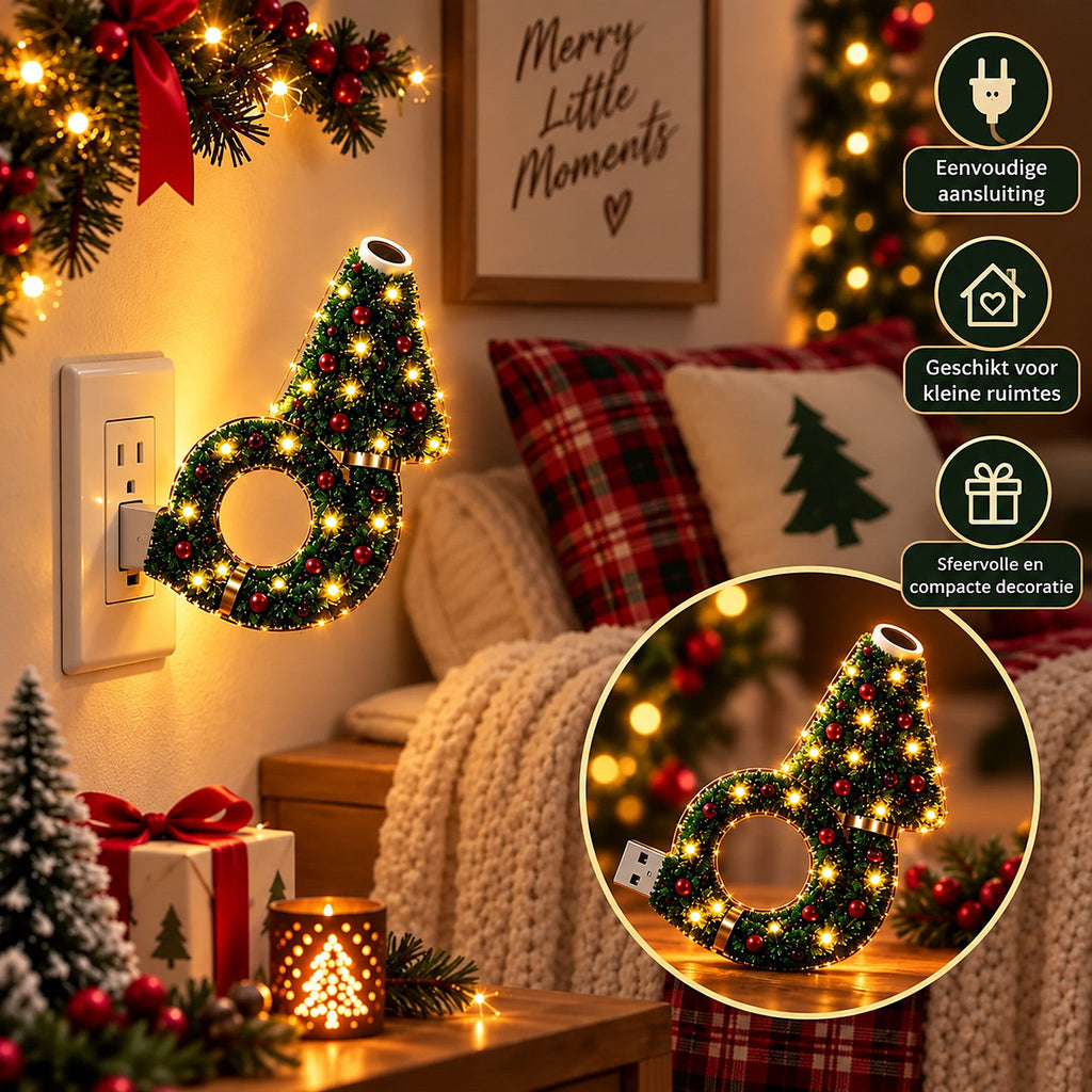 Projecteur de Noël - Lampe de projection USB en forme de sapin