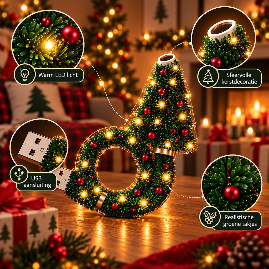 Projecteur de Noël - Lampe de projection USB en forme de sapin