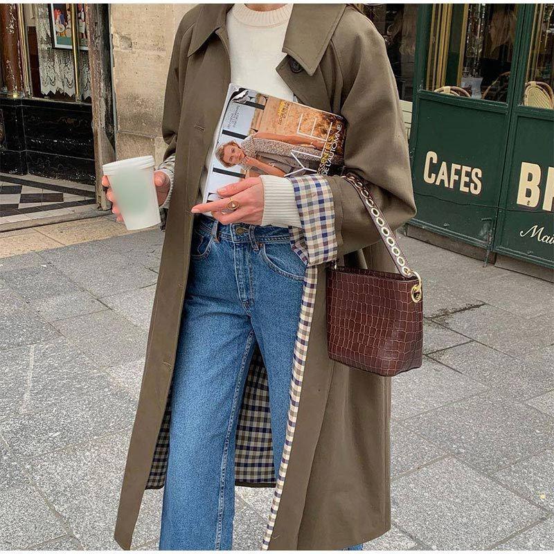 Manteau Trench Imperméable Femme à Coupe Relaxée pour Toutes les Saisons