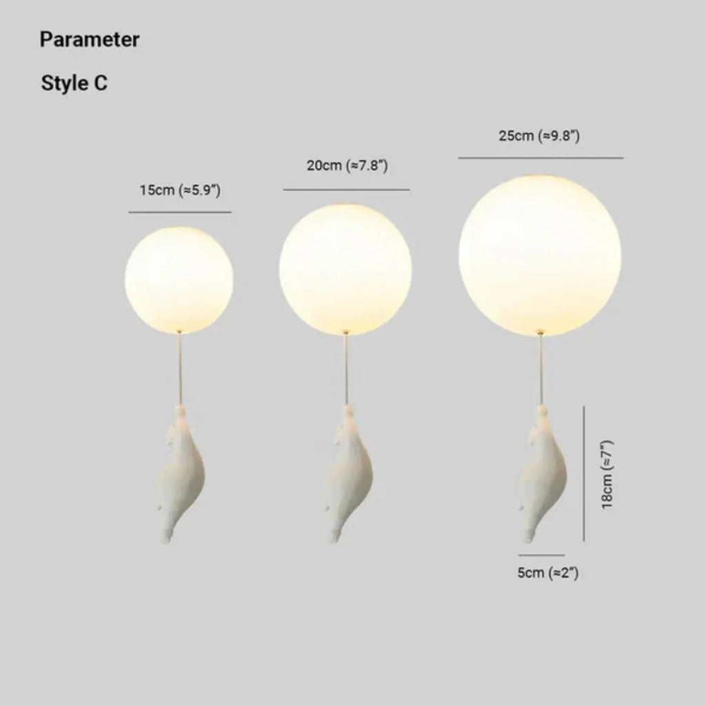 LumoBear - Plafonnier - Lampe Enfant Ludique avec Ours et Ballon
