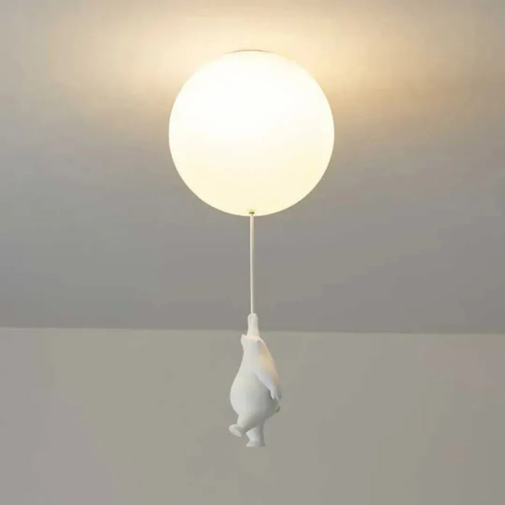 LumoBear - Plafonnier - Lampe Enfant Ludique avec Ours et Ballon