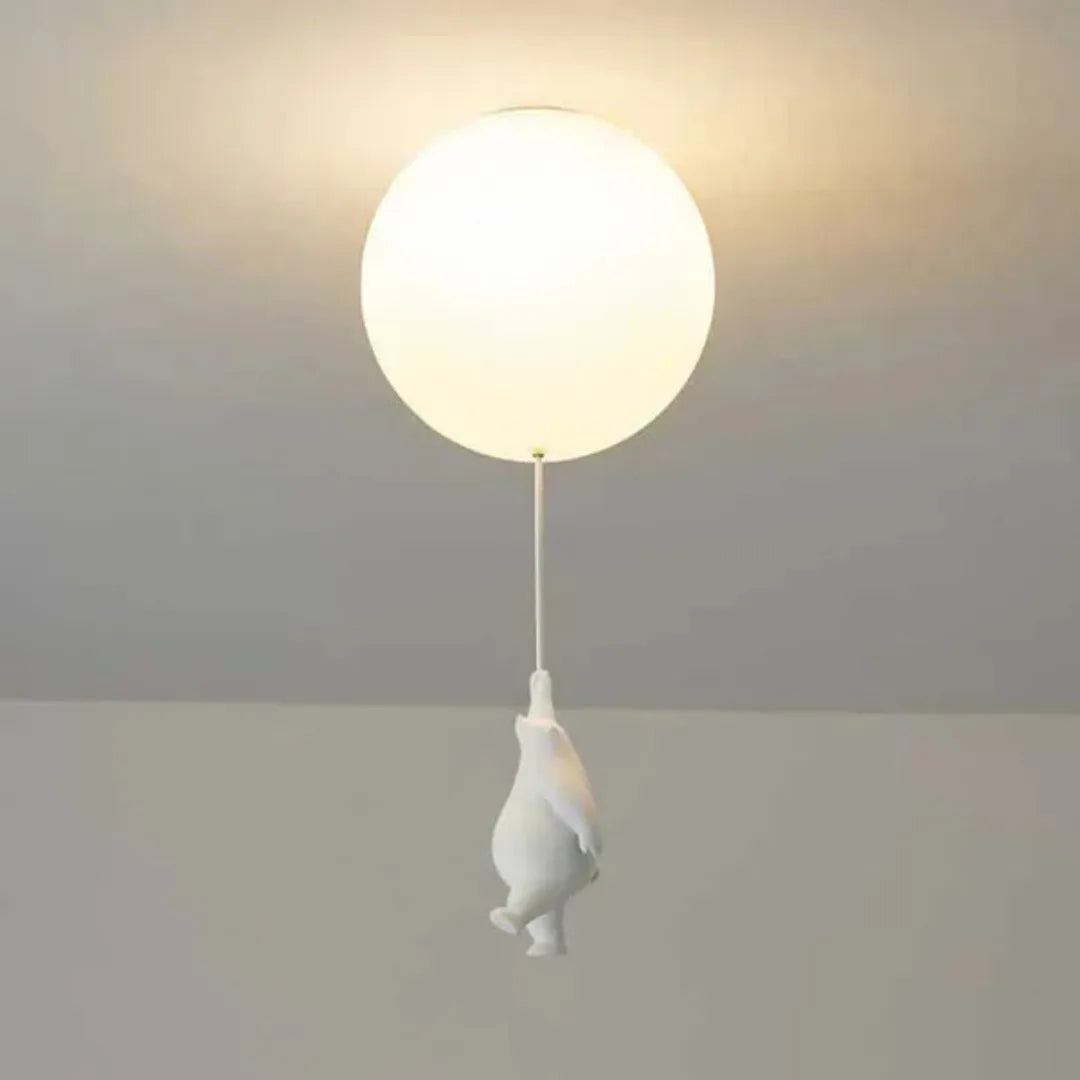LumoBear - Plafonnier - Lampe Enfant Ludique avec Ours et Ballon