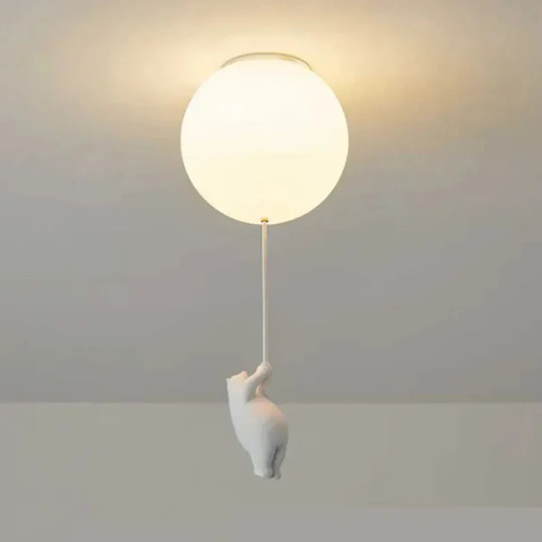 LumoBear - Plafonnier - Lampe Enfant Ludique avec Ours et Ballon