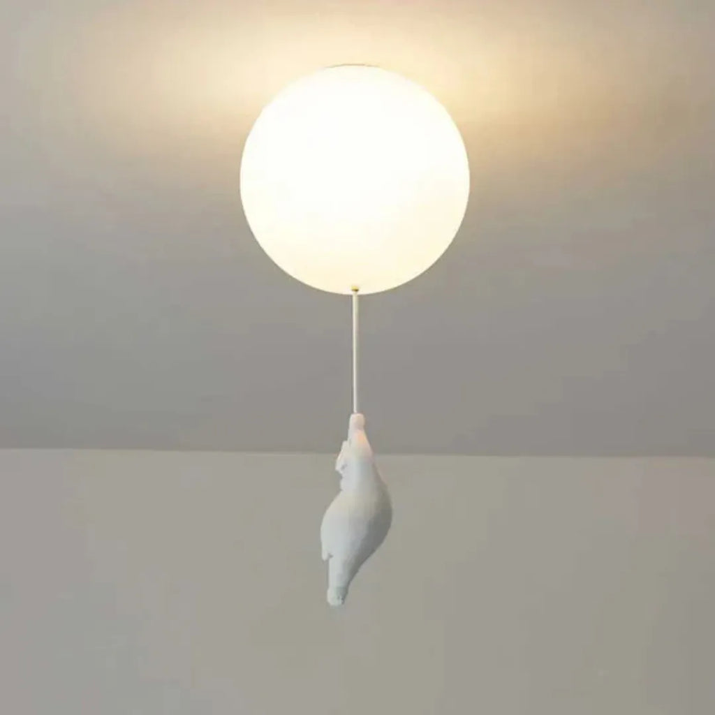 LumoBear - Plafonnier - Lampe Enfant Ludique avec Ours et Ballon