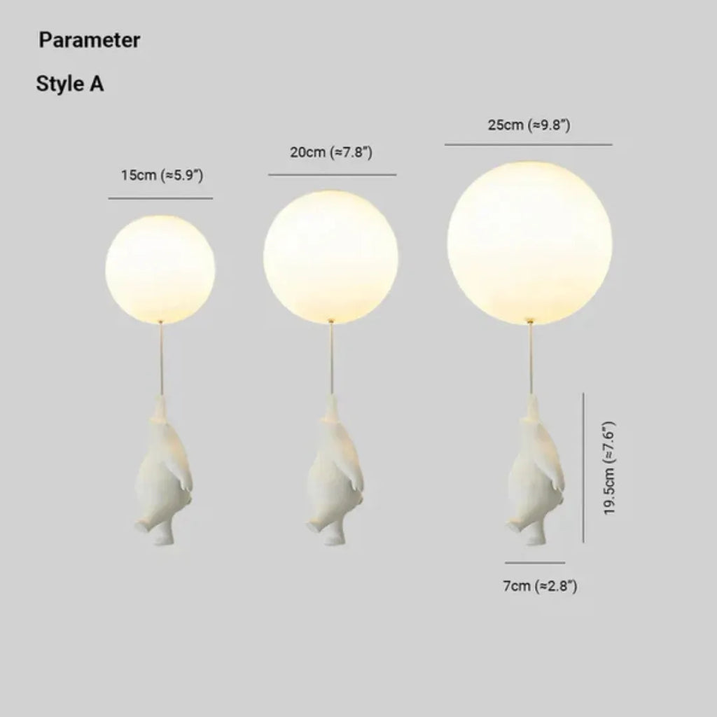 LumoBear - Plafonnier - Lampe Enfant Ludique avec Ours et Ballon