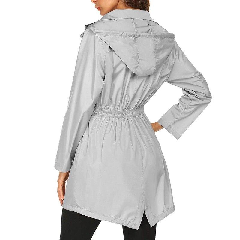Veste Femme Ajustée Imperméable avec Capuche et Poches Pratiques